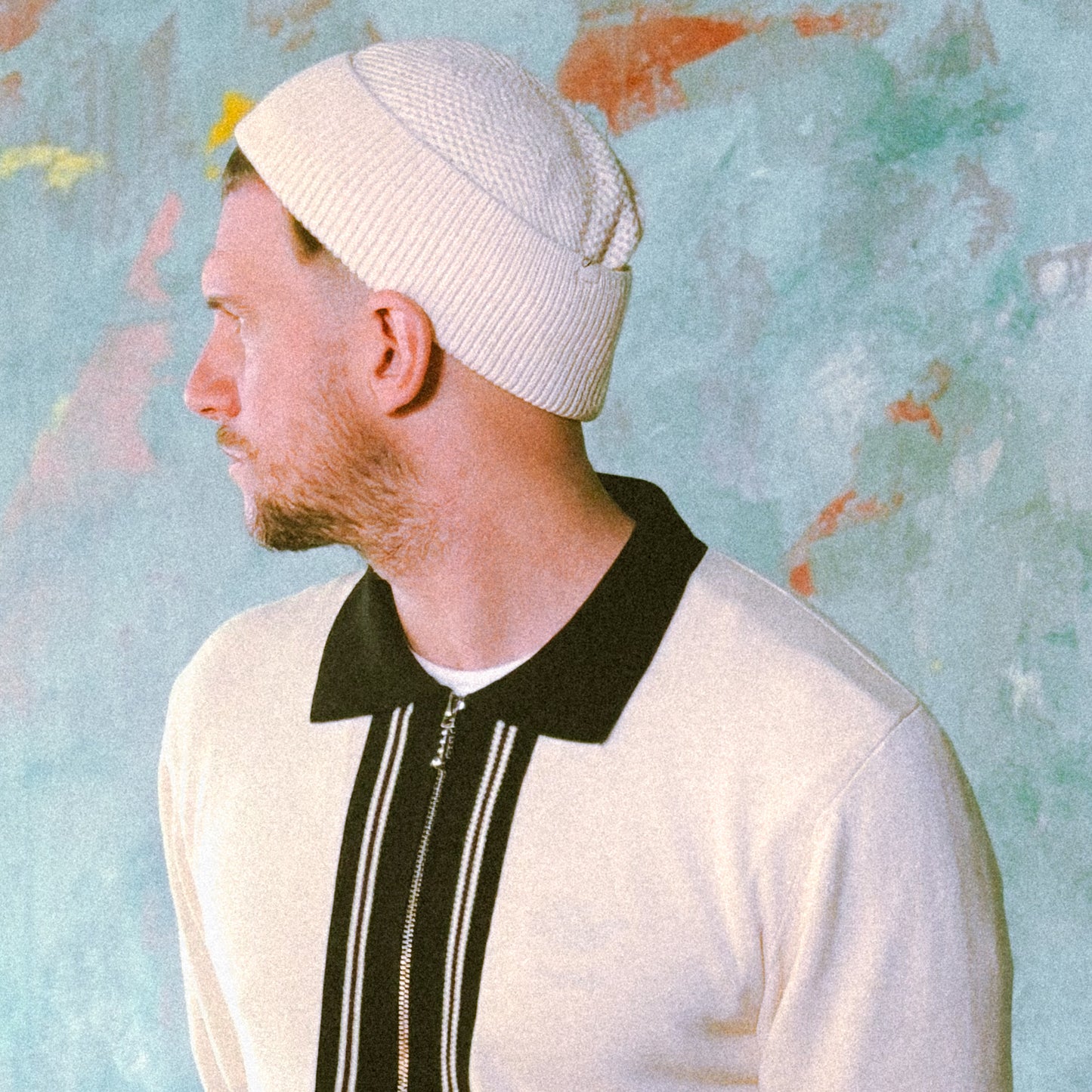 Cream, beanie, watch cap, tuck stitch, cotton, fall, winter, menswear, ribbed brim, Ppfff.