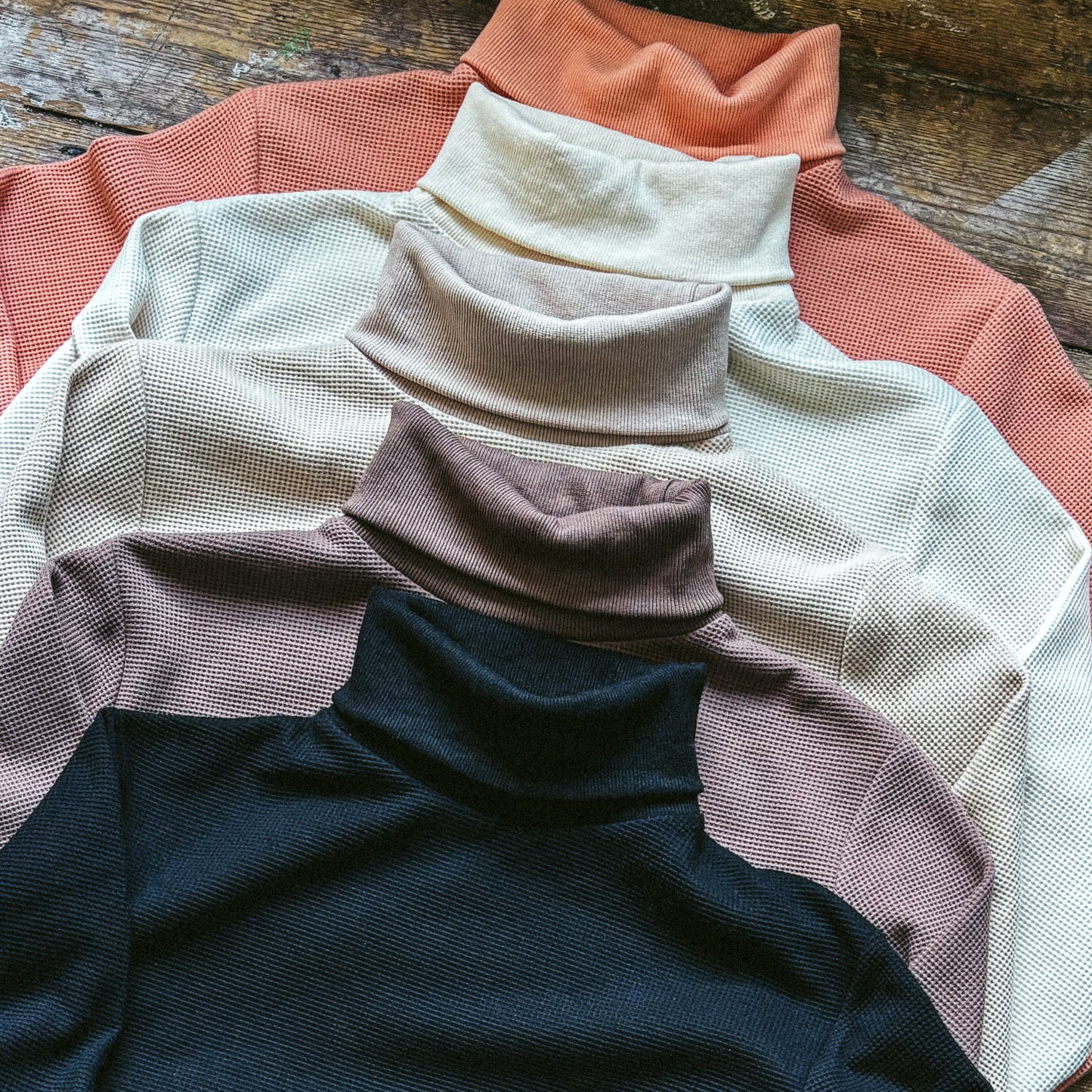 Black, brown, orange, beige, roll neck, waffle, cotton, embroidery, long sleeve, fall, winter, smart, casual, classic, Ppfff.