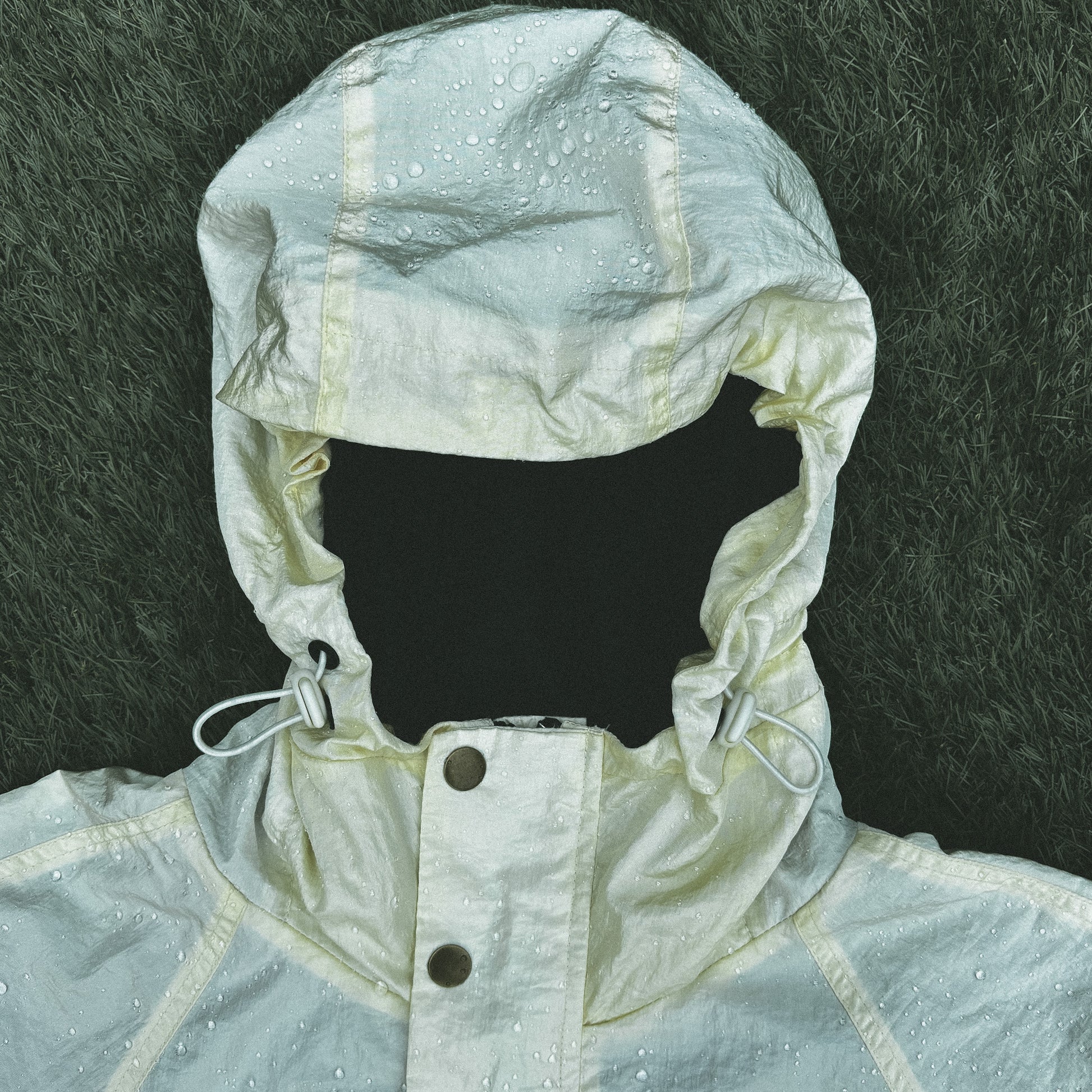 Ecru, parka coat, parka, military parka, utility, fishtail parka, menswear, nylon, lightweight, bungee adjusters, fall, winter, spring, summer, water repellent, hood, Ppfff.