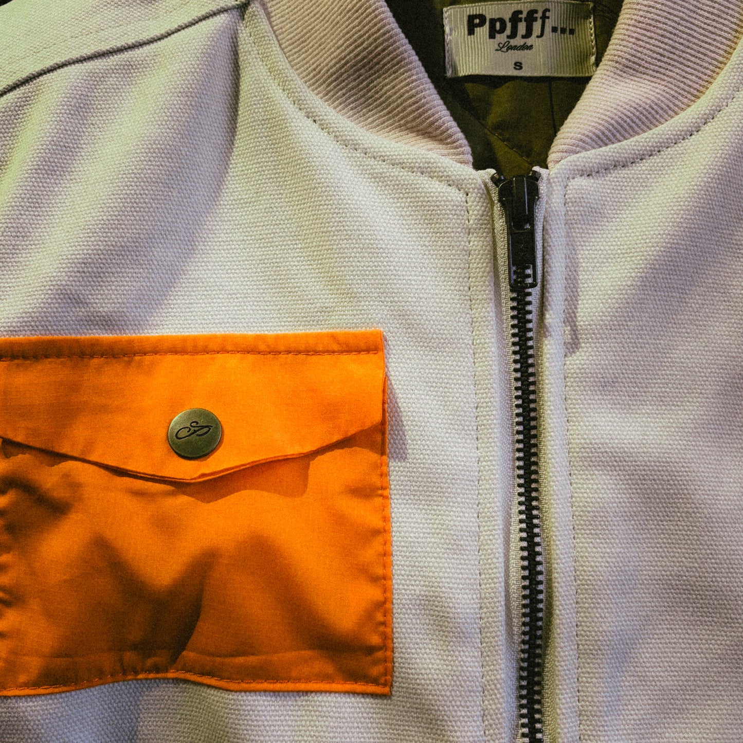 Cream, vest, cotton, canvas, workwear, nylon, embroidery, pockets, menswear, fall, winter, warm, durable, casual, Ppfff.