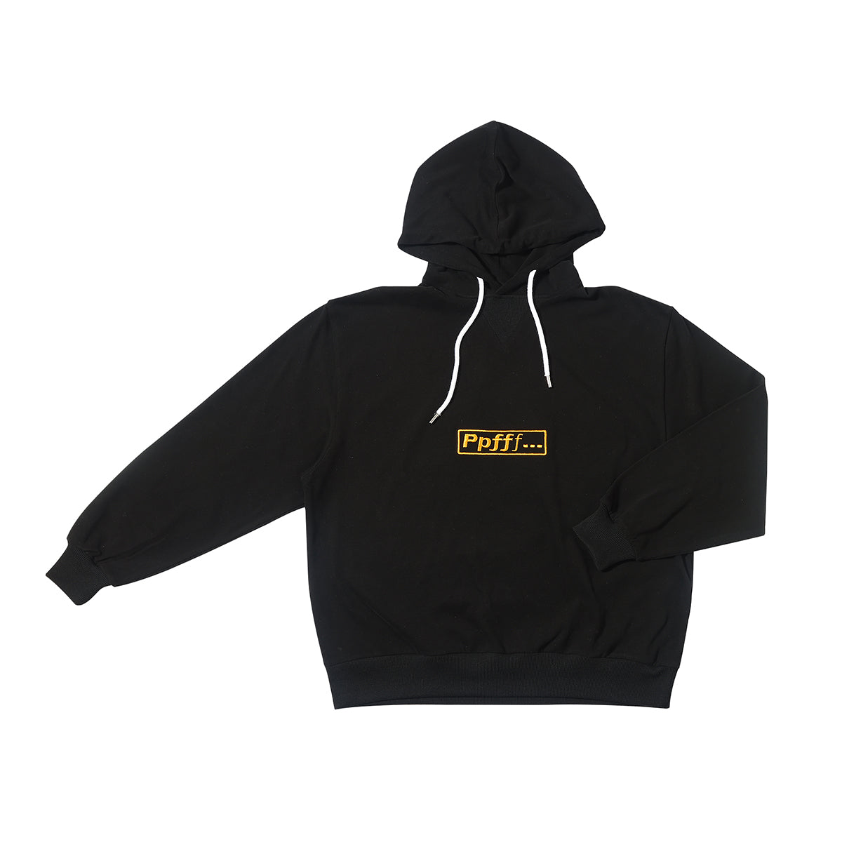 Black, hoodie, hood, cotton, enzyme washed, embroidery, menswear, fall, winter, casual, Ppfff.