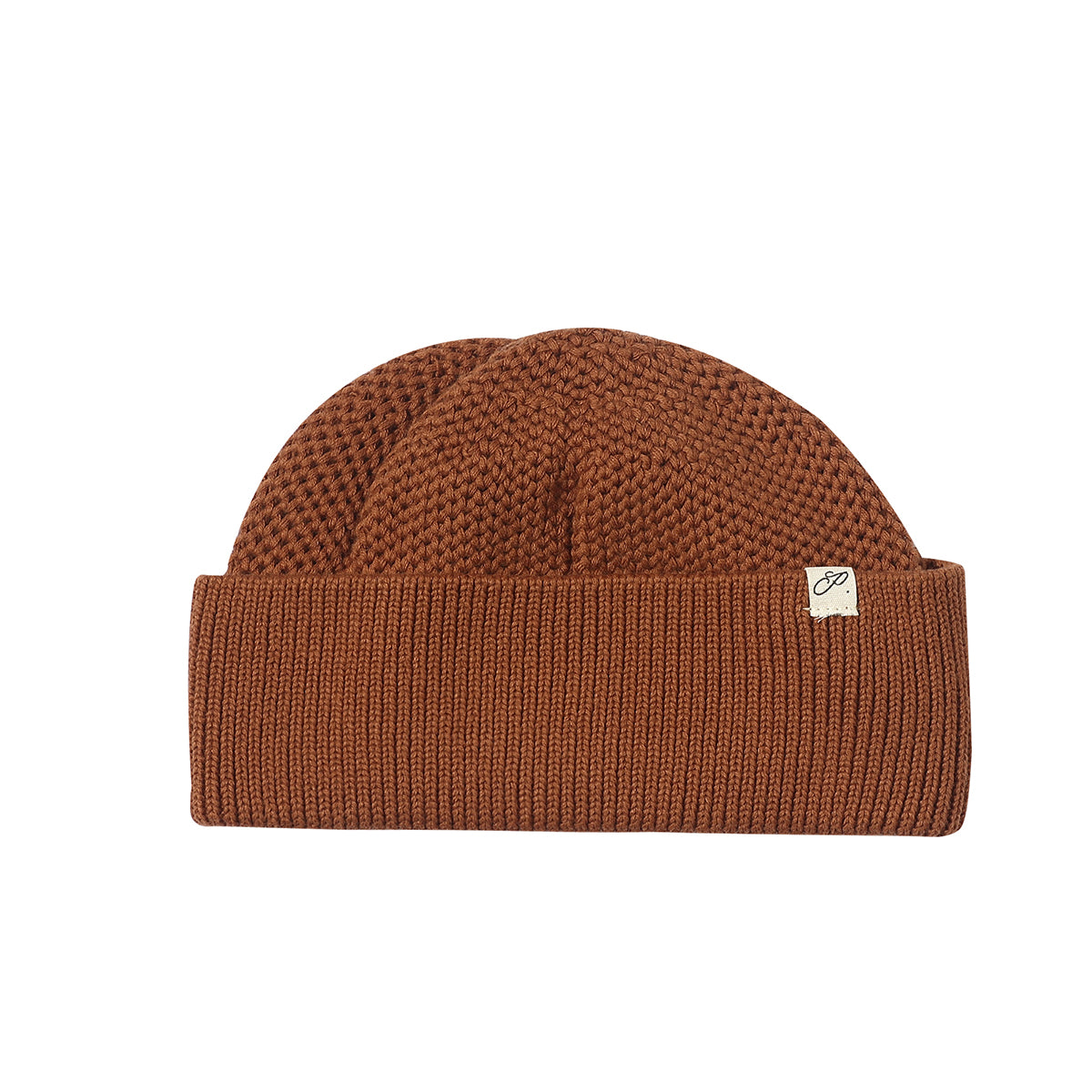 Brown, beanie, watch cap, tuck stitch, cotton, fall, winter, menswear, ribbed brim, Ppfff.