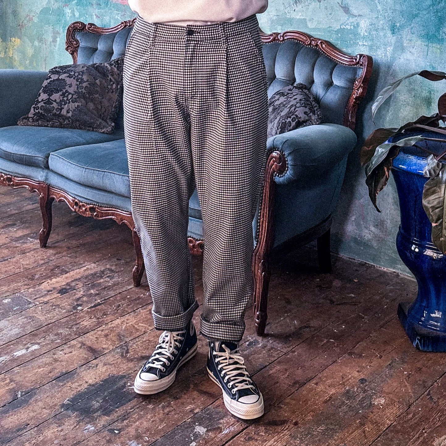 Stuart Wool Pant - Houndstooth